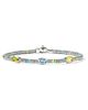 John Hardy John Hardy Heishi Bracelet, Sterling Silver, Peridot, Topaz, Quartz, 2.5mm  - 1