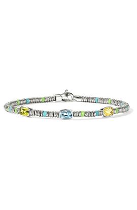 John Hardy John Hardy Heishi Bracelet, Sterling Silver, Peridot, Topaz, Quartz, 2.5mm 
