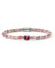 John Hardy John Hardy Heishi Bracelet, Sterling Silver, Rhodolite, 4mm - 1