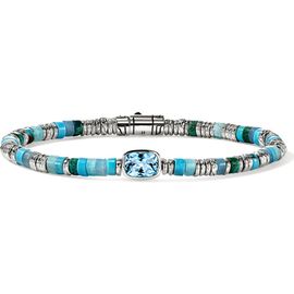 John Hardy John Hardy Heishi Bracelet, Sterling Silver, Swiss Blue Topaz, 4mm 
