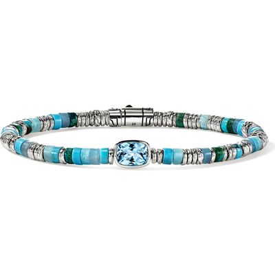 John Hardy John Hardy Heishi Bracelet, Sterling Silver, Swiss Blue Topaz, 4mm 