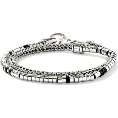 John Hardy John Hardy Heishi Double Wrap Bracelet, Sterling Silver, Gemstones 