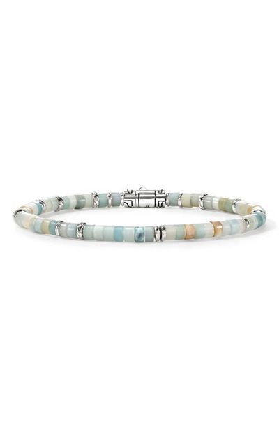 John Hardy John Hardy Heishi Sterling Silver & Quartzite Bead Bracelet 