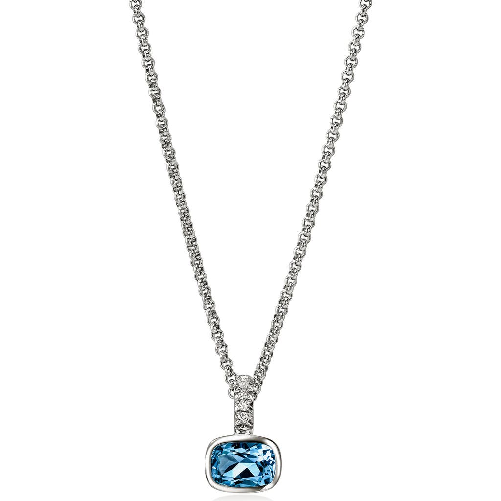 John Hardy John Hardy Heishi Sterling Silver London Blue Topaz Pendant Necklace 