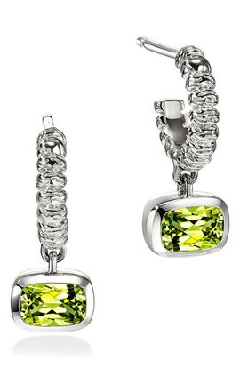 John Hardy John Hardy Heishi Sterling Silver Peridot Drop Earrings 