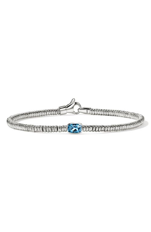 John Hardy John Hardy Heishi Sterling Silver Swiss Blue Topaz Bracelet 