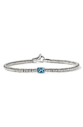 John Hardy John Hardy Heishi Sterling Silver Swiss Blue Topaz Bracelet 