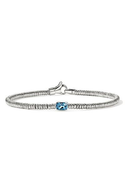 John Hardy John Hardy Heishi Sterling Silver Swiss Blue Topaz Bracelet 