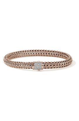 John Hardy John Hardy Icon Bracelet, 14K Rose Gold, Diamonds 