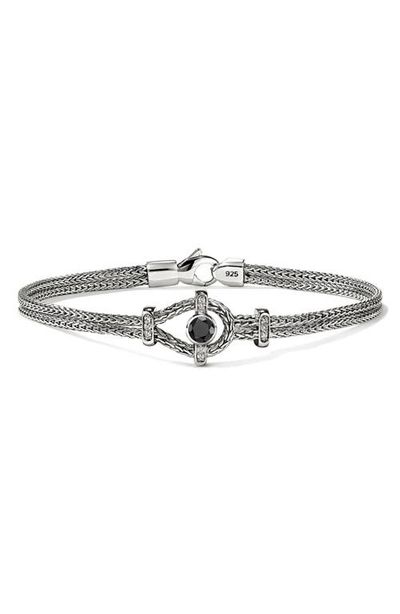 John Hardy John Hardy Icon Bracelet, Sterling Silver, Black Sapphire, 3.6mm 