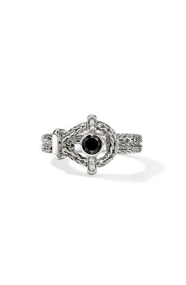 John Hardy John Hardy Icon Ring, Sterling Silver, Black Sapphire, 4mm (Nordstrom Exclusive) 