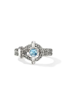 John Hardy John Hardy Icon Ring, Sterling Silver, Swiss Blue Topaz 