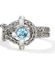 John Hardy John Hardy Icon Ring, Sterling Silver, Swiss Blue Topaz, 4mm  - 1