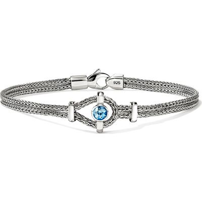 John Hardy John Hardy Icon Sterling Silver Swiss Blue Topaz Bracelet 