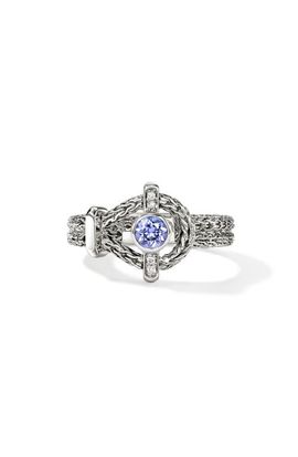 John Hardy John Hardy Icon Sterling Silver Tanzanite & Diamond Ring 