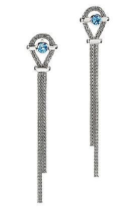 John Hardy John Hardy Icon Sterling Silver Treated Swiss Blue Topaz Drop Earrings 