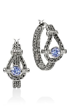 John Hardy John Hardy Icon Tanzanite & Diamond Hoop Earrings