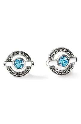 John Hardy John Hardy Icon Treated Swiss Blue Topaz Stud Earrings