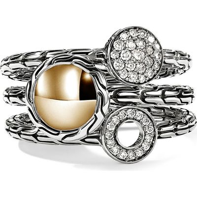 John Hardy John Hardy JH Essential Stacking Ring, Diamonds