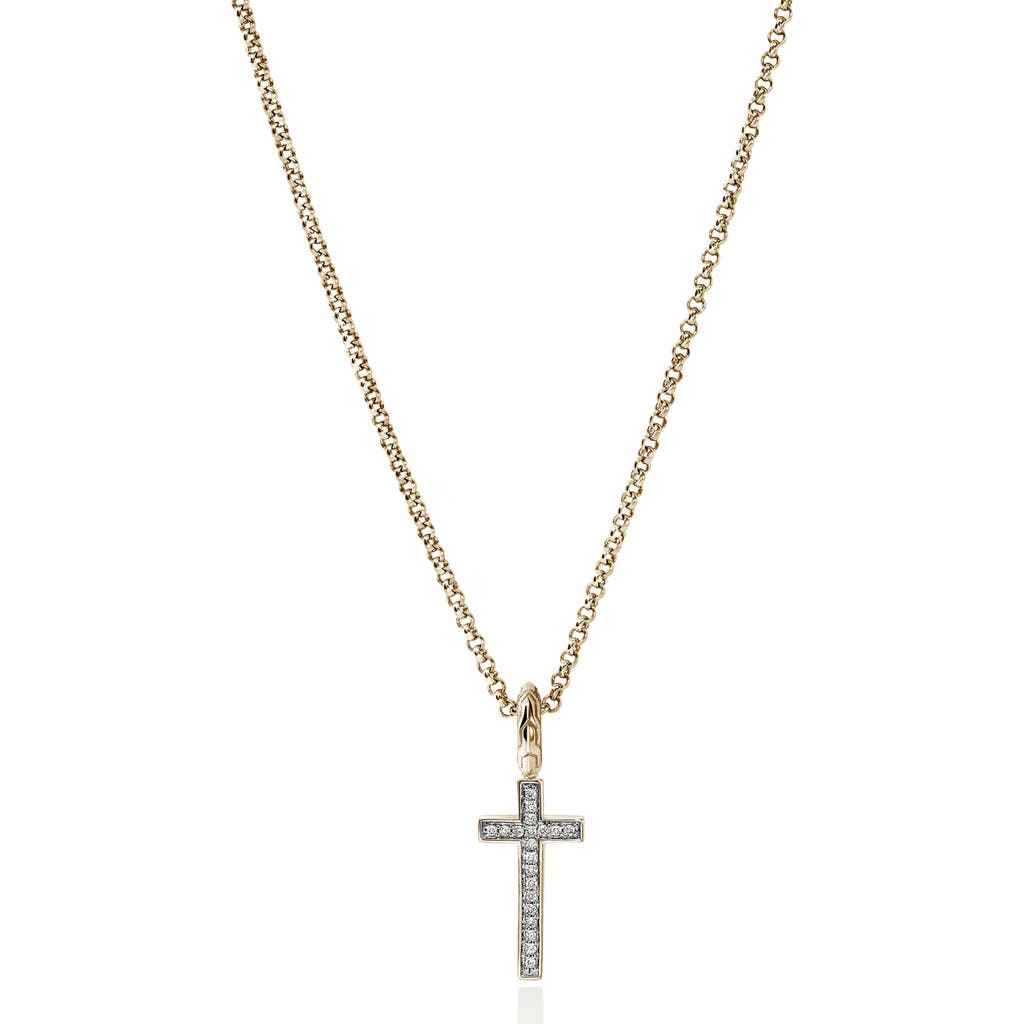 John Hardy John Hardy JH Essentials Cross Necklace, 14K Gold, Diamonds 