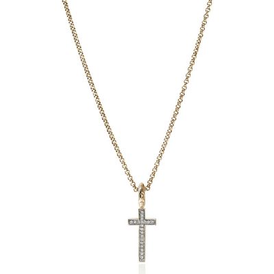 John Hardy John Hardy JH Essentials Cross Necklace, 14K Gold, Diamonds 