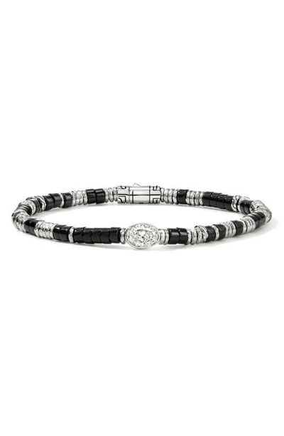 John Hardy John Hardy JH Lovestruck™ Heishi Bracelet, Sterling Silver, Hardstones, Lab-Grown Diamond, 1.0TCW 