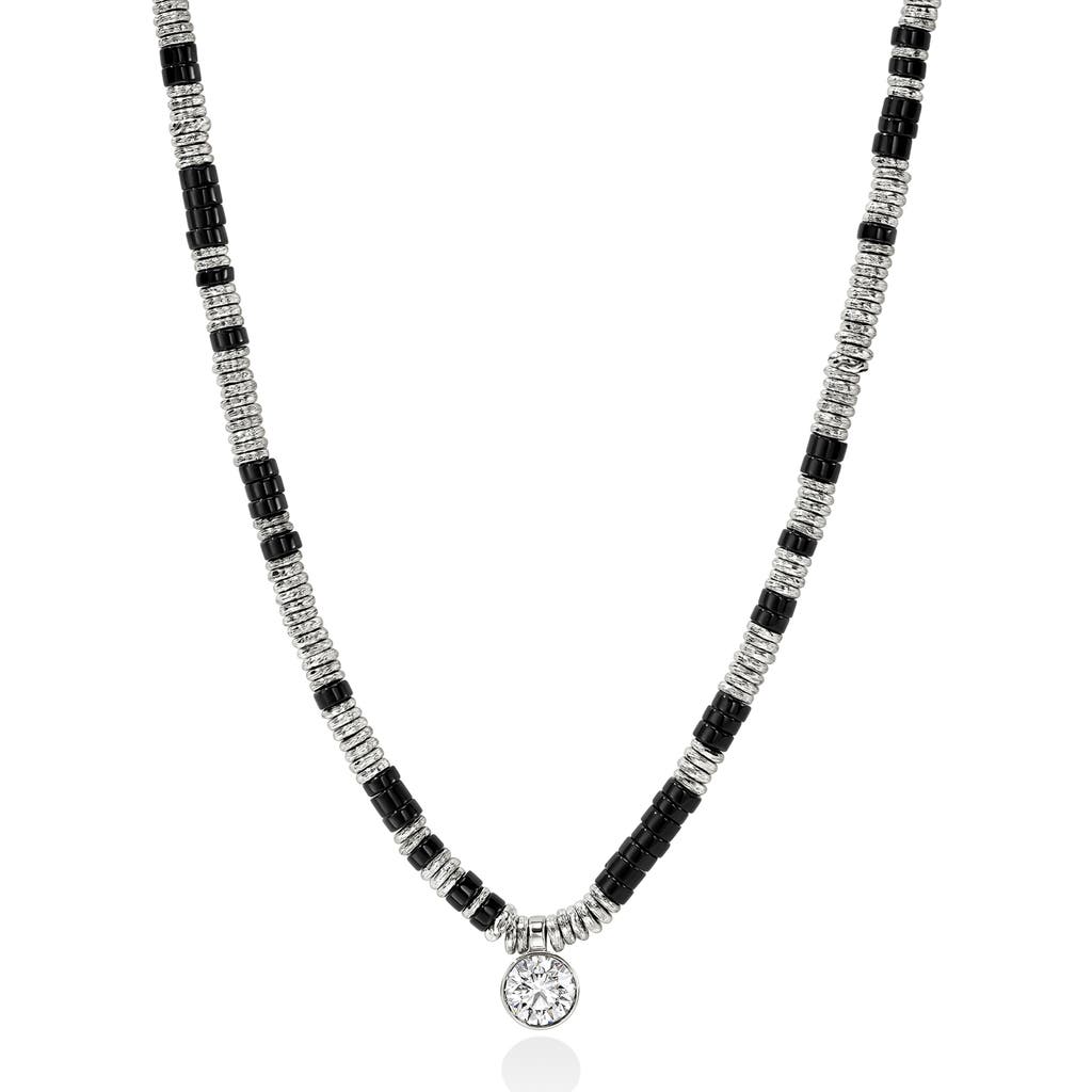 John Hardy John Hardy JH Lovestruck™ Heishi Pendant Necklace, Sterling Silver, Hardstones, Lab-Grown Diamond, 1.25TCW 