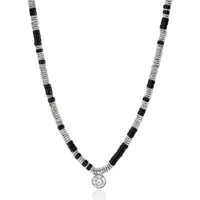 John Hardy John Hardy JH Lovestruck™ Heishi Pendant Necklace, Sterling Silver, Hardstones, Lab-Grown Diamond, 1.25TCW 
