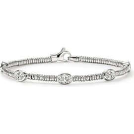 John Hardy John Hardy JH Lovestruck™ Heishi Station Bracelet, Sterling Silver, Lab-Grown Diamonds 