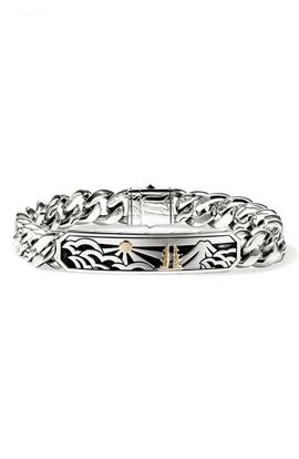 John Hardy John Hardy Legends ID Bracelet, 14K Gold, Sterling Silver, 11mm