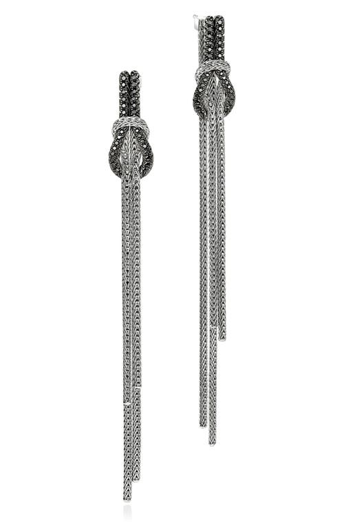 John Hardy John Hardy Love Knot Drop Earrings, Black Sapphire