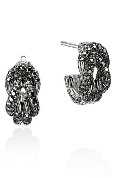 John Hardy John Hardy Love Knot Earrings, Black Sapphire