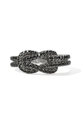 John Hardy John Hardy Love Knot Ring, Black Sapphire