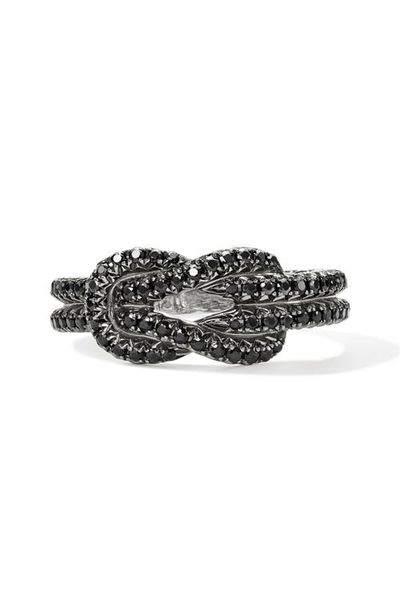 John Hardy John Hardy Love Knot Ring, Black Sapphire