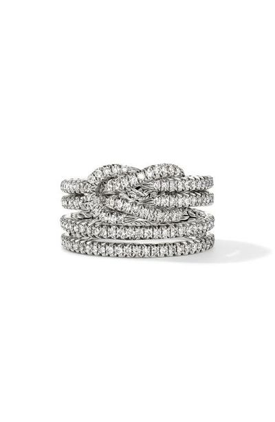 John Hardy John Hardy Love Knot Ring, Sterling Silver, Diamonds 