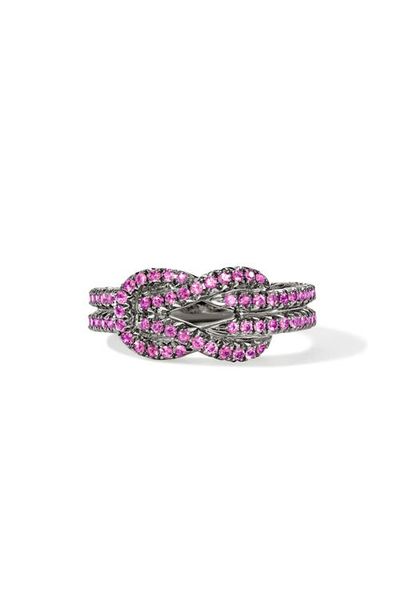 John Hardy John Hardy Love Knot Sterling Silver Pink Sapphire Ring 