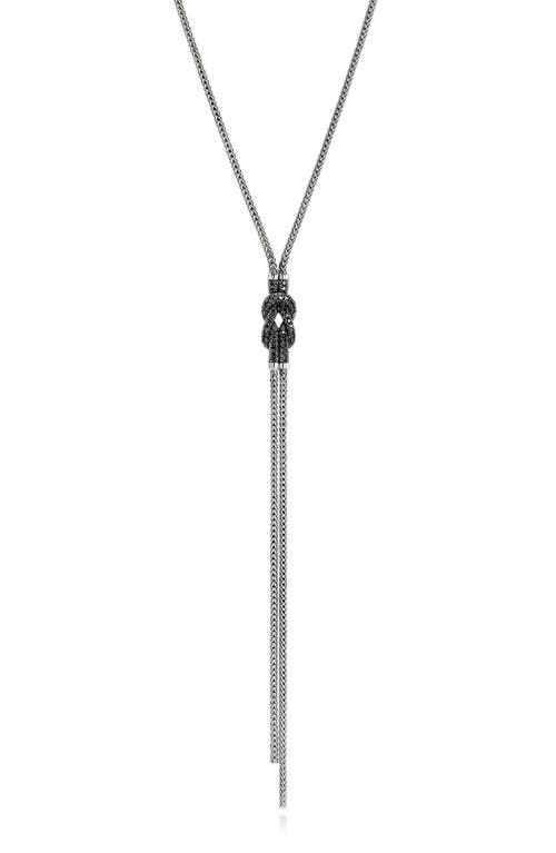 John Hardy John Hardy Love Knot Y-Necklace, Black Sapphires