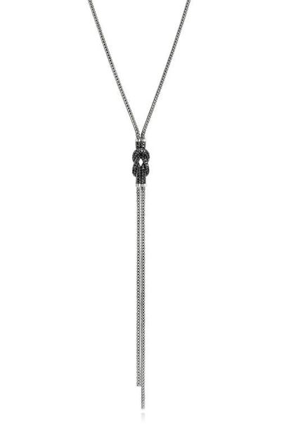 John Hardy John Hardy Love Knot Y-Necklace, Black Sapphires