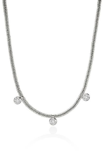 John Hardy John Hardy Lovestruck Sterling Silver Lab Grown Diamond Heishi Station Necklace 