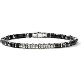 John Hardy John Hardy Men's Heishi Sterling Silver Onyx & Hematite Bracelet 