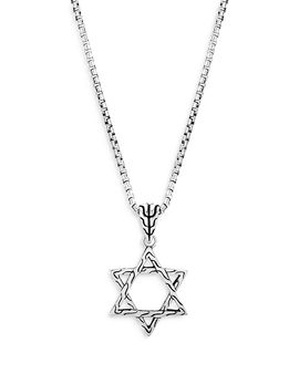 John Hardy John Hardy Men's Sterling Silver Classic Chain Star of David Pendant Necklace, 20