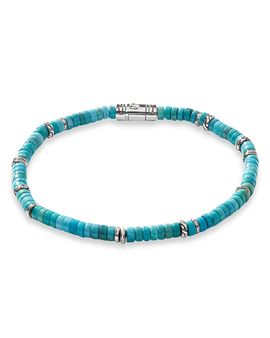 John Hardy John Hardy Men's Sterling Silver Classic Chain Turquoise Bead Heishi Bracelet