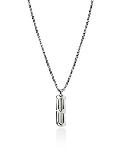 John Hardy John Hardy Men's Sterling Silver Icon Geometric Tag Pendant Necklace, 24