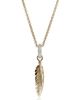 John Hardy John Hardy Modern Talismans 14k Gold Diamond Feather Talisman Necklace  - 1