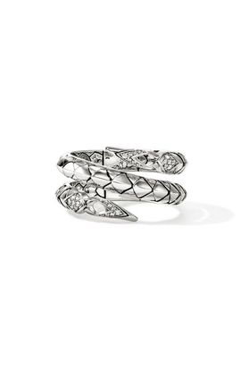 John Hardy John Hardy Naga Sterling Silver & Diamond Coil Ring 