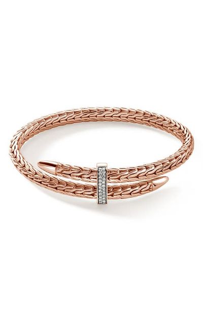 John Hardy John Hardy Spear Flex Cuff, 14K Gold, Diamonds 