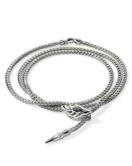 John Hardy John Hardy Sterling Silver Blue Sapphire Naga Wrap Bracelet