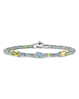John Hardy John Hardy Sterling Silver Heishi Multi Gemstone Bead Bracelet