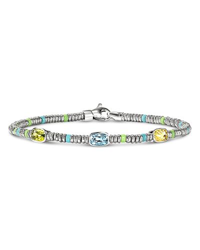 John Hardy John Hardy Sterling Silver Heishi Multi Gemstone Bead Bracelet
