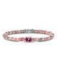 John Hardy John Hardy Sterling Silver Heishi Rhodolite & Multi Gemstone Bead Bracelet - 1